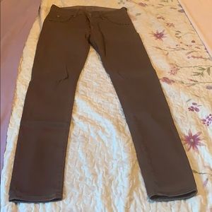 2/$20 Hudson brown coated jeans sz 28 like new!